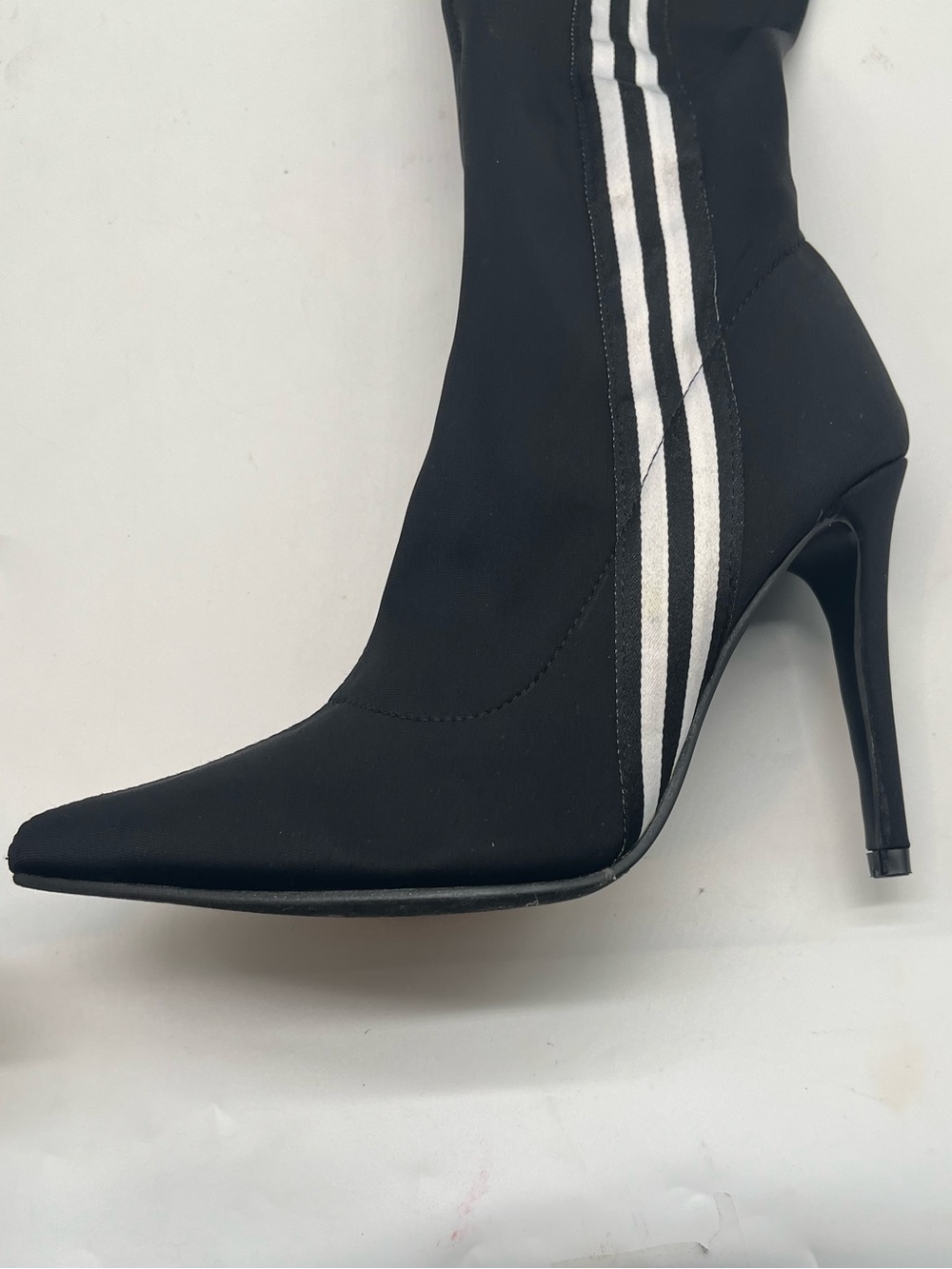 Bella LumaWomen’s Thigh High Stiletto Boots Black Stripe Sz 8 - Picture 11 of 13